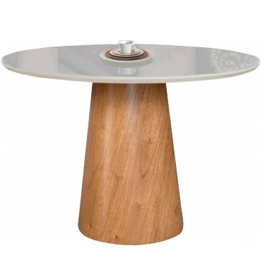 Imagem de Mesa de Jantar Cone Tampo Laqueado Com Vidro 108cm Facilita Decor