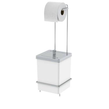 Imagem de Lixeira Quadrada 6,5 Litros E Suporte Para Papel Higiênico