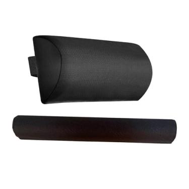 Imagem de Fenteer Encosto de cabeça de cadeira reclinável, almofada de cabeça de cadeira de praia com apoio para os pés, travesseiro de cabeça de espreguiçadeira, preto