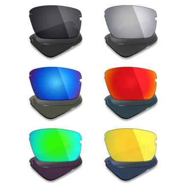 Imagem de Mryok 6 pares de lentes polarizadas de substituição para óculos de sol Costa Del Mar Galveston - preto furtivo/vermelho fogo/azul gelo/titânio prateado/verde esmeralda/ouro 24K