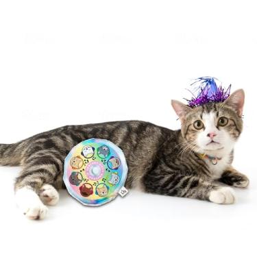 Imagem de CROCHET KITTY Flippy Flopper Meowsical Catnip e Silvervine CD para gatos - Brinquedo Frisbee Tim McPaw 12 cm para alívio de estresse - Feito nos EUA