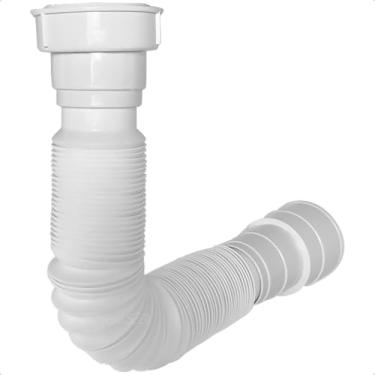 Imagem de Dona D Cor, Sifão De Plástico Branco Sanfonado Universal Para Pia Cuba Cozinha Banheiro Sifão PVC Flexível Tubo Extensível Ajustável Multiuso Tanque Lavatório