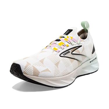Imagem de Brooks Tênis de corrida feminino Levitate Stealthfit 6 neutro, Branco/forro prateado/verde, 5