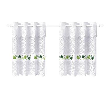 Imagem de Cortina Pia c/ Bando Vitro Real Renda Cozinha 1,60x0,80x0,20