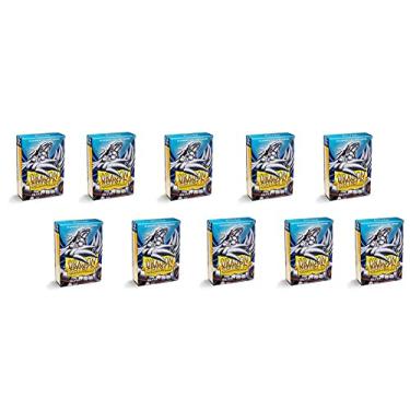 Imagem de 10 pacotes de capas para cartas Dragon Shield Matte Mini Japonês Prata 60 ct