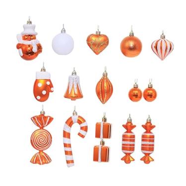 Imagem de oshhni 16 peças decoração de árvore de natal pingentes pequenos de natal mini decorações do país das maravilhas decoração de casamento bolas de natal laranja
