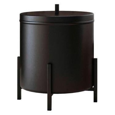 Imagem de Lixeira De Cozinha Eleganza 6 Litros Metal Preto