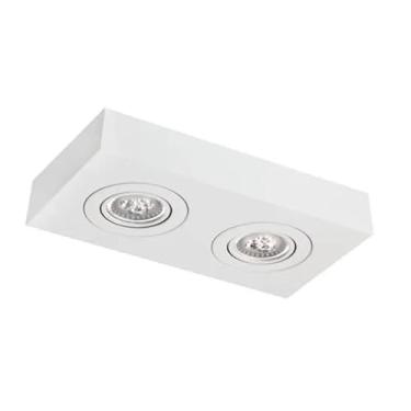 Imagem de Plafon Spot Sobrepor 2 Lâmpadas Dicróica Branco