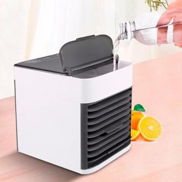 Imagem de Ar condicionado portátil mini USB com ventilador e luz LED para quarto