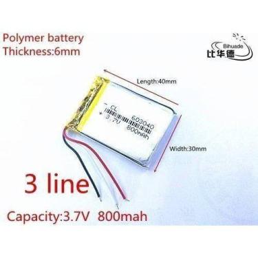 Imagem de Bateria 3,7v Com 800mah 3 Fios   Gps - bgb