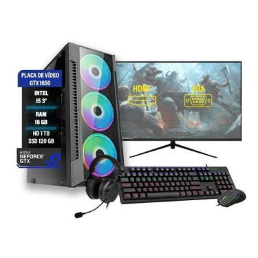 Imagem de Pc Gamer Completo I5 3 16Gb Ddr3 Gtx 1650 Ssd 120Gb Hd 1Tb - Intel