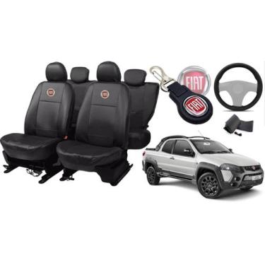 Imagem de Jogo de Capas de Couro para Strada 2017 - Couro Impermeável + Chaveiro