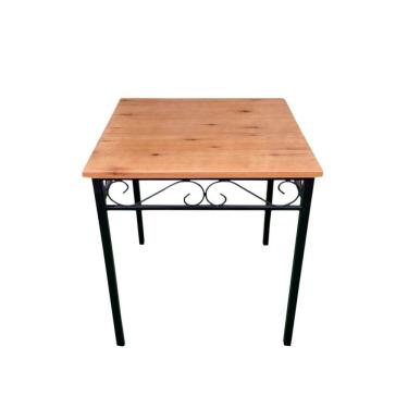 Imagem de Mesa em Ferro e Madeira rustica 70 x 70  Sudeste Rústico