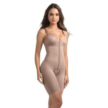 Imagem de Body Modelador Com Pernas DeMillus 98885 Pós Cirúrgico, 48, Bege Rosad