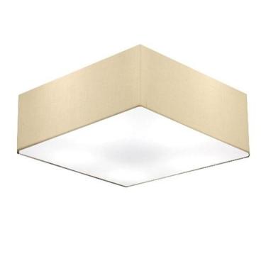 Imagem de Plafon Para Sala de Estar Quadrado SE-3051 Cúpula Cor Algodão Crú - Vi