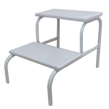 Imagem de Escada Clínica de 2 Degraus Esmaltada Tubo 3/4 Com Piso em MDF Total B