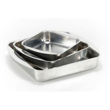 Imagem de Jogo Conjunto Tabuleiro Assadeiras Quadradas 3 Peças Alumínio de Quali
