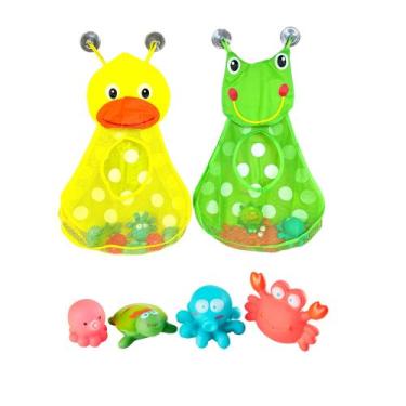 Imagem de Kit Rede Organizadora de brinquedos + 4 brinquedos de banho - Bruartt