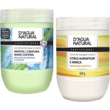 Imagem de Kit corporal creme massagem citrus + gel crioterapico cafeina - D'Água