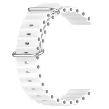 Imagem de Pulseira Oceano Compatível com Kiwitime Hello Watch 3 - Poolsy, Branca
