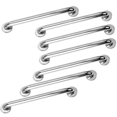 Imagem de Alça Apoio Aço Inox 50Cm Kit 7 Uni Suporte Anti Queda Idoso Gestante P