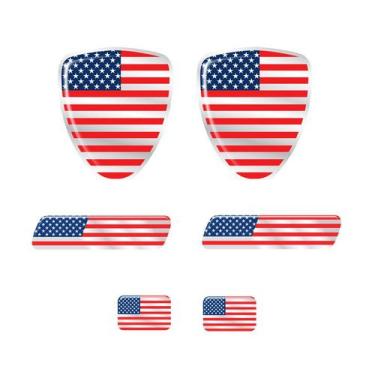 Imagem de Adesivo Bandeira Estados Unidos Escudo Placa Coluna Resinado - SPORTIN