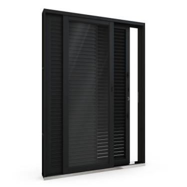 Imagem de Porta de Aço Balcão Flex 214x150cm com Vidro 3 Folhas Facilitá Lucasa