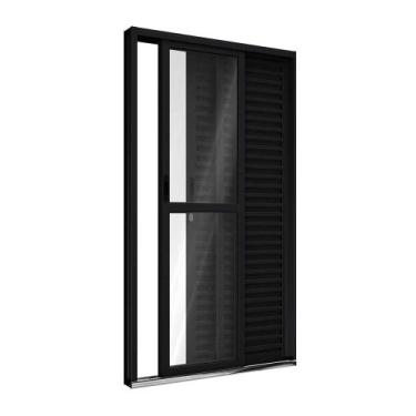 Imagem de Porta Balcão de Aluminio 3 Folhas 213x150 Riobras Aluminio