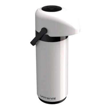 Imagem de Garrafa Termica Café Verona 1l Unitermi Chá Bomba Pressão, Branca