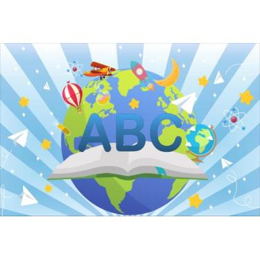 Imagem de Painel de Lona Mundo ABC - Fabrika de Festa, 200x150cm