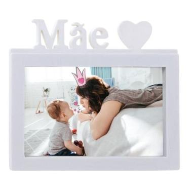Imagem de Porta Retrato Mãe 10x15 Decoração Lembranças - Clink, Branco