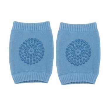 Imagem de Joelheira Infantil Antiderrapante Azul Flexível Buba
