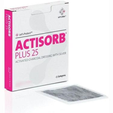 Imagem de Curativo Actisorb Plus 25 Carvão Ativado com Prata 10,5cm x 10,5cm 1 U