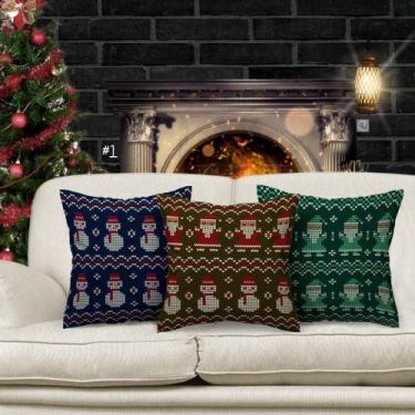 Imagem de Kit 3 Capas De Almofadas Natalinas Decoração Luxo - Gabi Flor, 3
