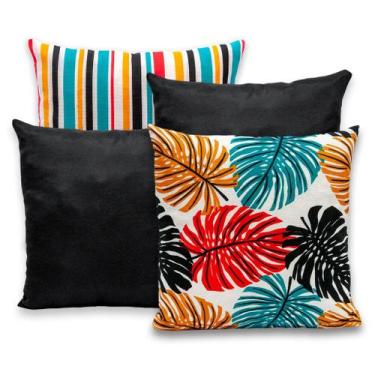 Imagem de Kit 4 Capas de Almofada 40cmx40cm Gorgurinho Lisas e Estampadas Nova C