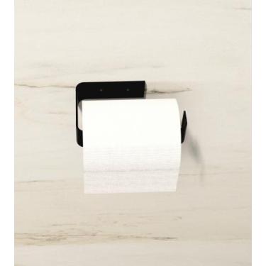 Imagem de Porta Papel Higiênico Acessórios Banheiro Preto Fosco Aço - FERRAGENS