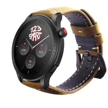 Imagem de Pulseira Couro compatível com GTR4 GTR 4 A2166 / GTR3 / GTR 3 Pro / GT