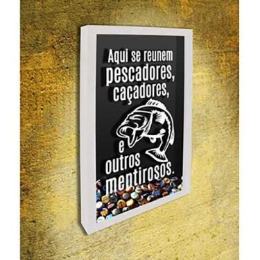 Imagem de Quadro Porta Tampinhas Pescadores e mentirosos - Quadro Novo, 37x52, B