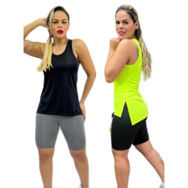 Imagem de Kit 2 Peças - Camiseta Regata Feminina Tapa Bumbum Mullet Academia Fit