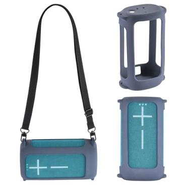 Imagem de Capa de silicone para transporte de viagem para alto-falante portátil Bluetooth sem fio Ultimate Ears EVERBOOM, capa protetora de silicone com alça de ombro para alto-falante UE Ultimate Ears EVERBOOM