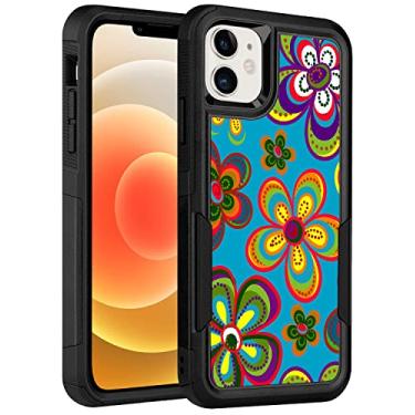 Imagem de LOQUPE Capa projetada para iPhone 12 e iPhone 12 Pro, capa protetora resistente e resistente, leve, fina, à prova de choque para iPhone 12 e 12 pro de 6,1 polegadas, mulheres, meninas, menina linda flor