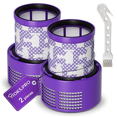 Imagem de Vioks.pro Conjunto de filtros 2 peças de reposição Dyson servem como 969082-01 - Substituição de filtro Dyson V10 para aspirador de pó + escova