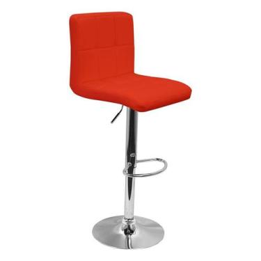 Imagem de Banqueta Confort Gomos Estofada Couro Giratória c/ regulagem - Vermelh