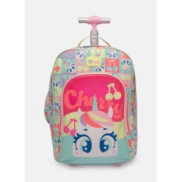 Imagem de Mochila Escolar Com Rodinha Unicórnio Cherry Puket