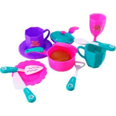 Imagem de Jogo Cozinha Infantil Comida Comidinha Talheres Brinquedo - Ark Toys, 