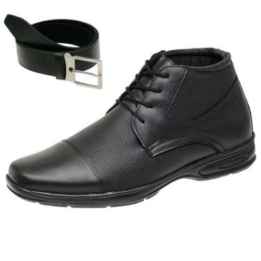Imagem de Bota Adventure Coturno Cano Médio em Couro Ortopédico + Cinto - Gmm Sh