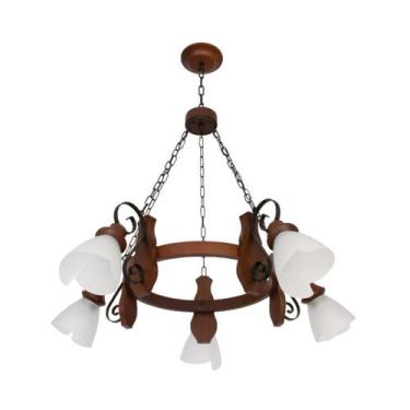 Imagem de Lustre Country 945E Luminária Rústica 5 Lâmpadas Luminárias Müller