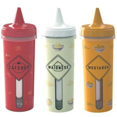 Imagem de Kit bisnagas para ketchup, maionese e mostarda Plasutil