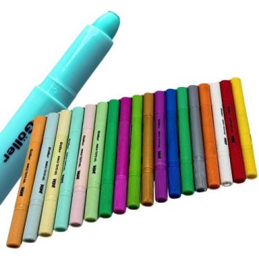 Imagem de Kit 18 Canetas Marca Texto Gel Bastão Retrátil Cores Não Transfere Neo