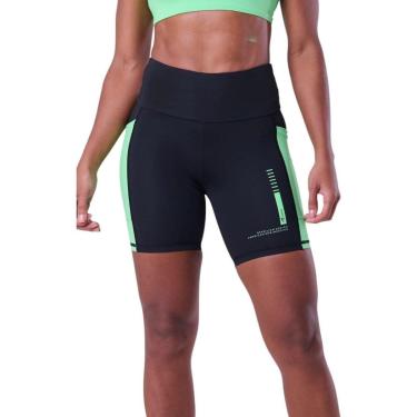 Imagem de Bermuda Authen Signature Samba 18cm - preto e verde-Feminino